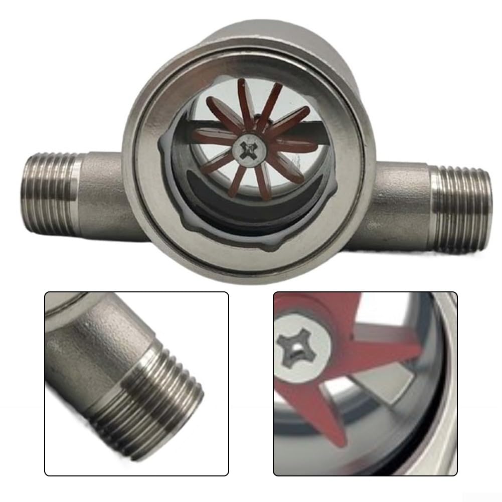 Indicatore di flusso dell'acqua del filo esterno Vetro di vista dell'acciaio inossidabile 304 con la girante per l'ispezione della conduttura di processo industriale DN15-DN50 (DN25)