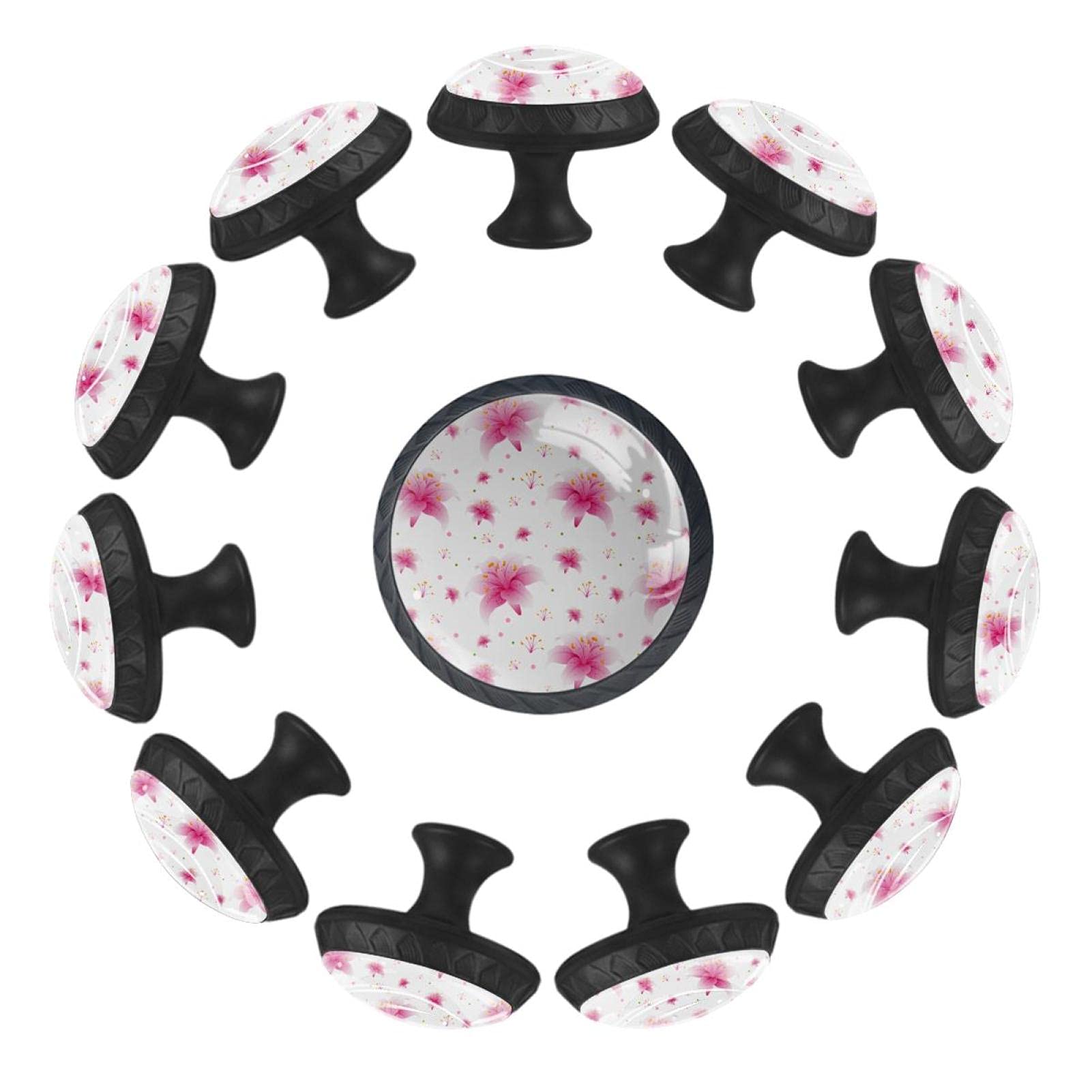 Boutons de meuble rose fleur de lys déco chambre fille et crèche
