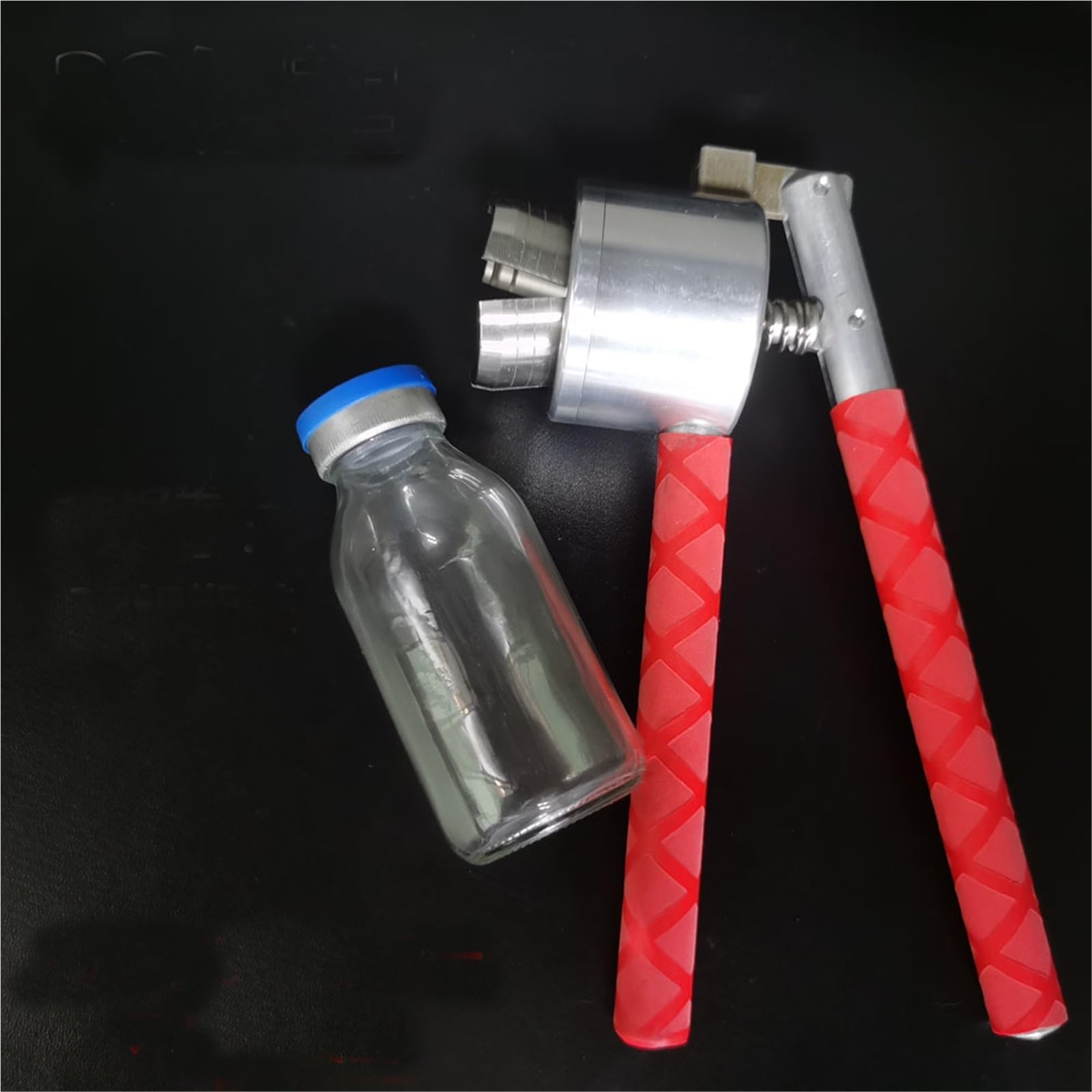 Alicate Crimpador Manual Engarzadora de viales acero inoxidable 24-32 mm | Alicates de sellado manual for herramientas de prensado de botellas con tapa abatible(28mm Alu)