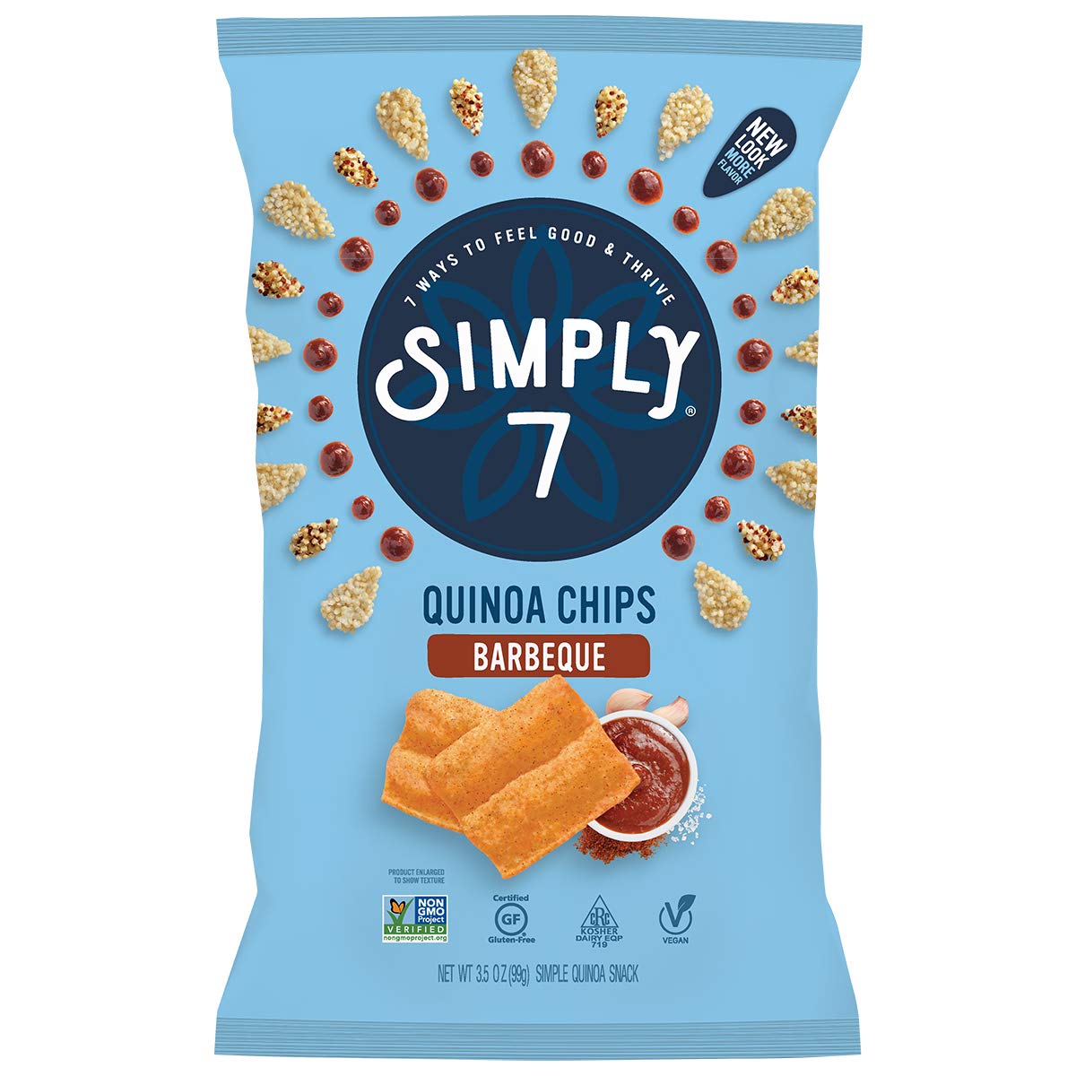 Simply 7, Quinoa Chips, Barbeque, BBQ, 3.5 Oz, 12 Pack, NonGMO, NutFree