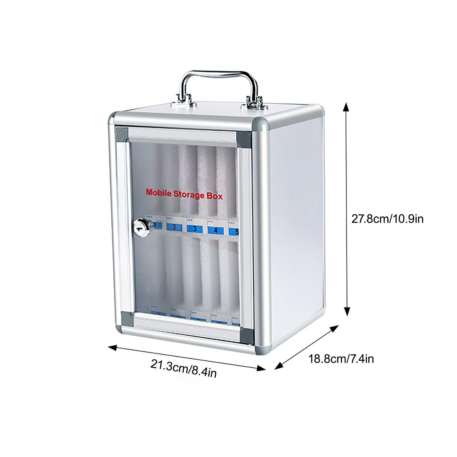 Scatola Porta cellulari in Lega di Alluminio - Armadietto Organizer per cellulari da 8 a 60 Scomparti per Ufficio, Aula, Sala conferenze - Soluzione da scrivania Multifunzionale per scuole
