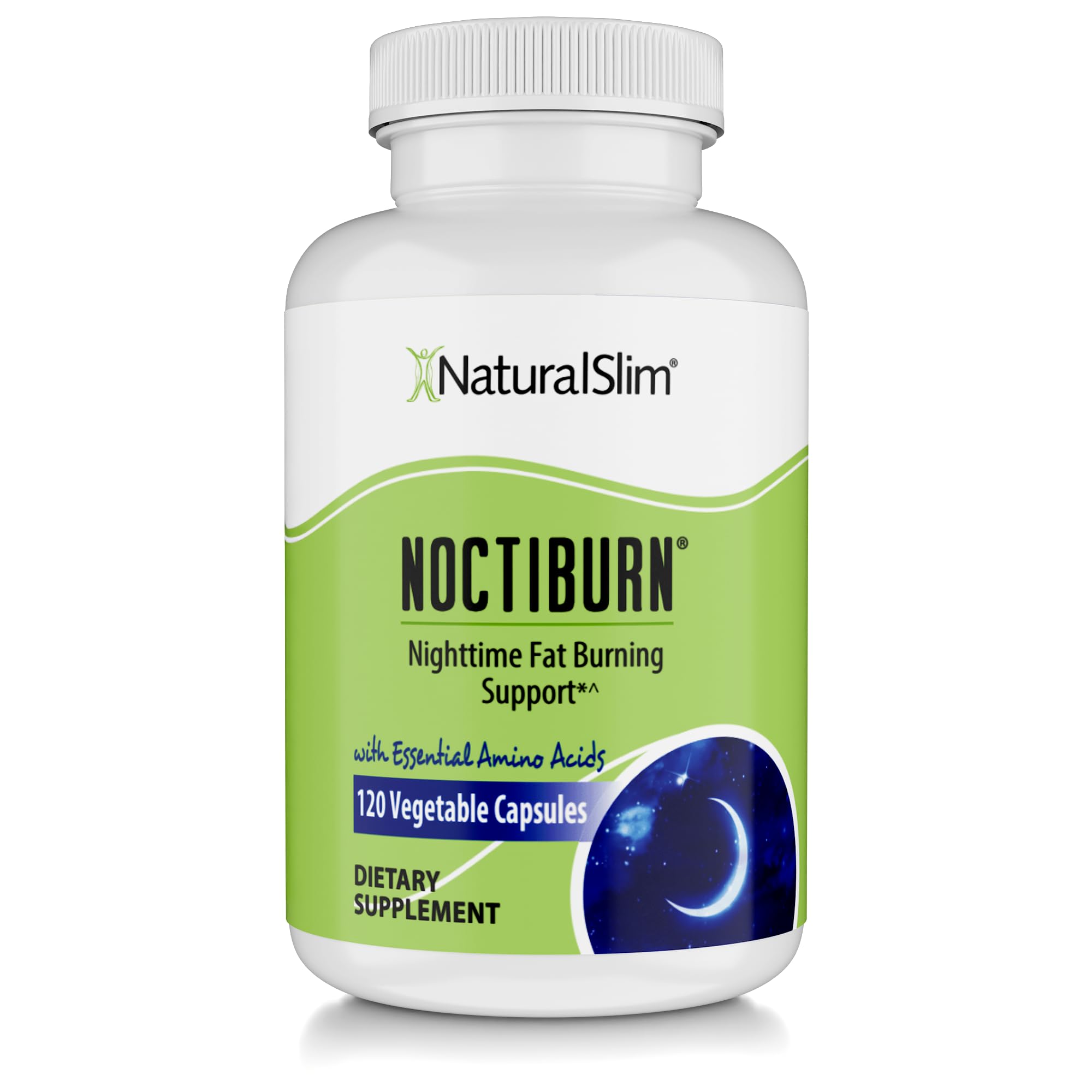 NaturalSlim Night Time Fat Burner for Women & Men - Noctiburn Overnight Fat Burning Supplements with Essentials Amino Acid for Night Burn Metabolism Support - 120 Vegetable Capsules