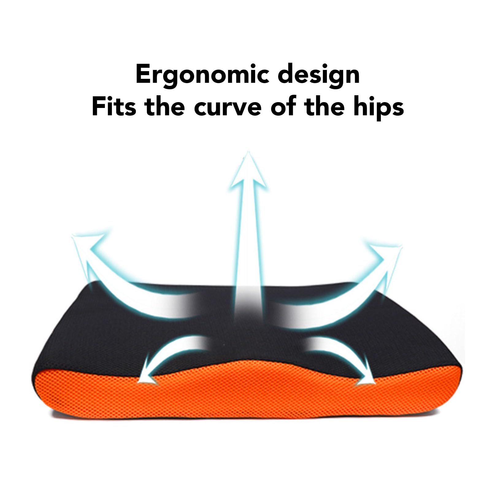 Cuscino per Coccige in Memory Foam, Antiscivolo, Comodo Cuscino per il Sedere, Seduta Prolungata in Ufficio e a Casa, 15,75x17,32 Pollici