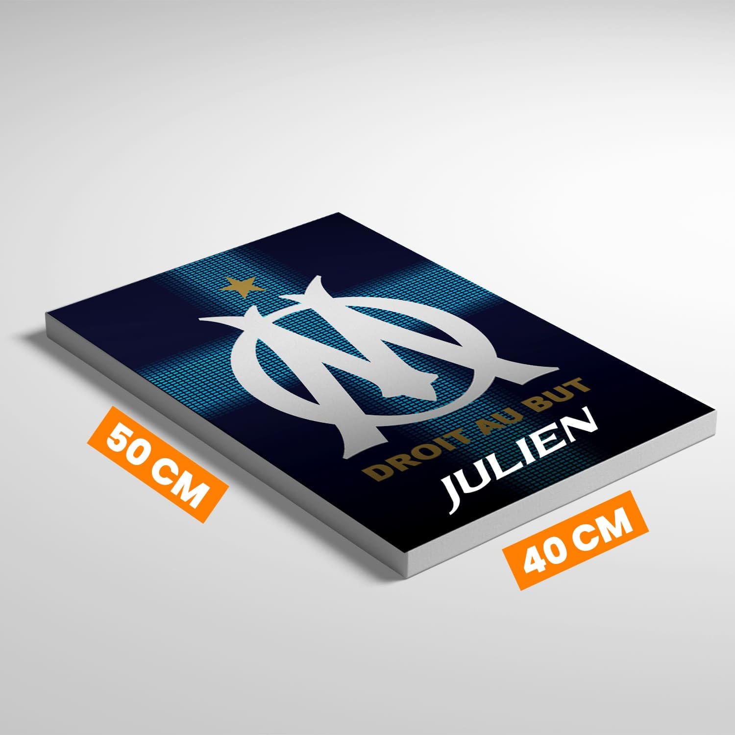 OneTrophy Toile personnalisable Olympique de Marseille – 50x40 cm | Produit Sous Licence Officielle OM | Prénom personnalisé | Décoration Supporter | Fabriqué en France – Cadeau Foot (Exterieur) - 2