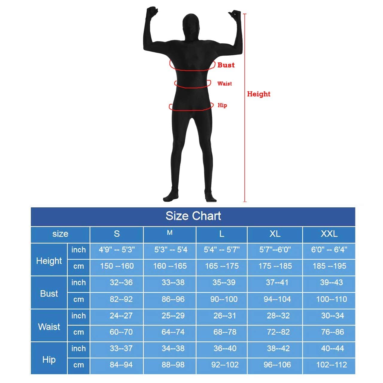 Aethland Full Bodysuit Unisex Adult Spandex Zentai Suit Cosplay Halloween Costume