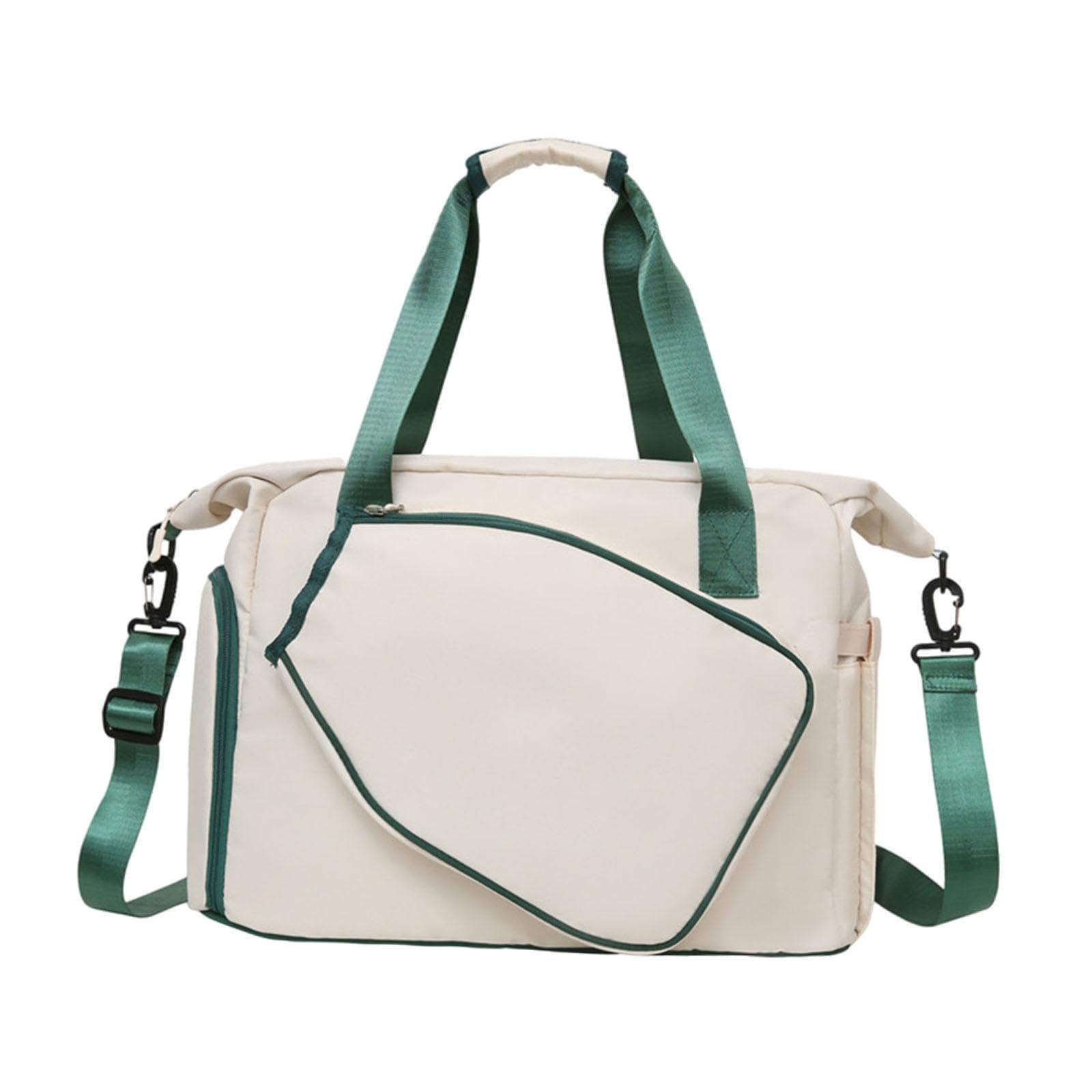 Colaxi Tennis Racket Bag Tote Detachable Shoulder Strap Lightweight Multifunctional Waterproof Badminton Bag, Beige