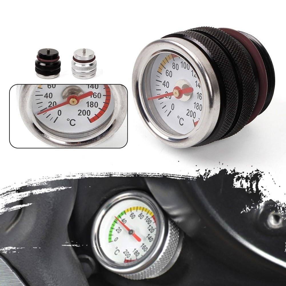Compteur de température d'huile de moto avec dimensions standard du fil M30 x 1 5 et M20 1 5, alliage d'aluminium pour une surveillance fiable de la température du moteur (argent M20 x 1,5)