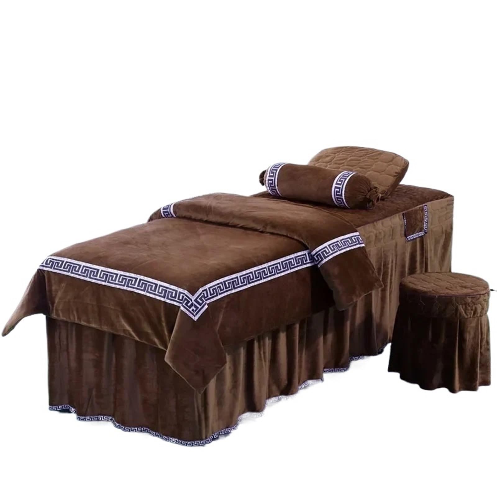 GCYEIDMA Beauty Salon Bed Cover Sets 4pcs Beauty Salon Bedding Set Thick Bed Linens Sheets Bedspread Massage Spa(08,FLAT BED SHEET_70X190CM)