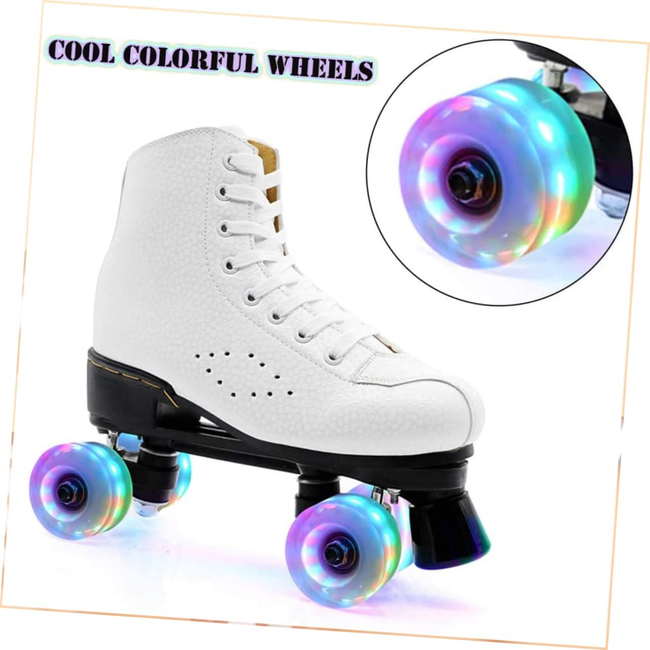Ice Skate Wheel Double-row Roller Skate Wheels Outdoor Performance Light-up Design Skating Accessories for Streets and Sidewalks