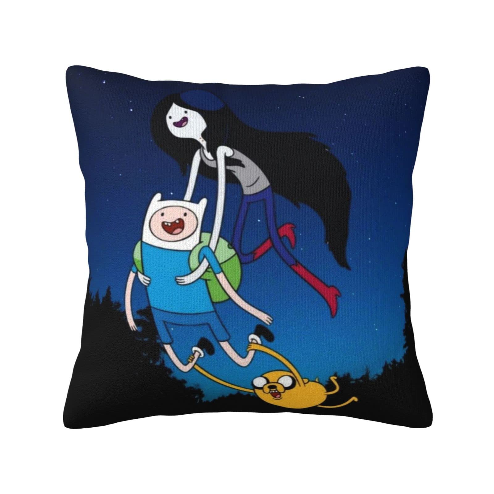 Adventure Time Soft and Comfortable Cushion Cover Living Room Sofa Bed Home Decoration Pillow Cover 18 X 18 Inches