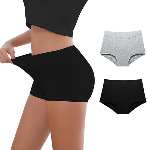 Migbean Ropa interior de algodón para mujer, calzoncillos tipo bóxer para mujer, ropa interior de algodón para mujer, pantalones cortos de algodón