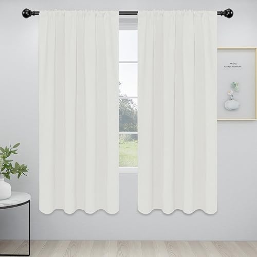 Easy-Going Cortinas opacas con dobladillo para cortinero, cortinas de ventana para oscurecer la habitación o la sala de estar, cortinas de ventana