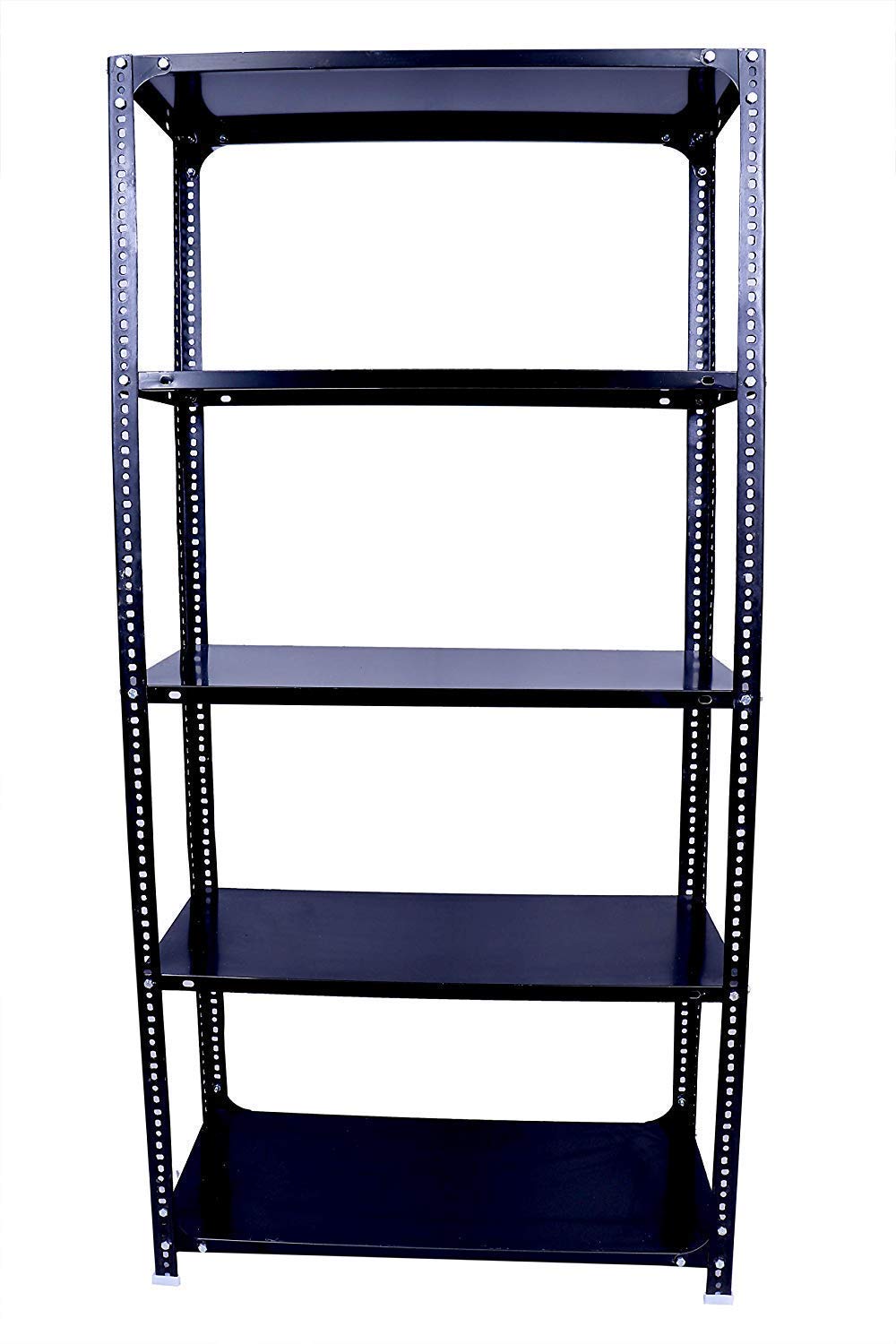 5-Shelf Steel Storage Rack, 182.88x60.96x38.1 cm, Black | Bolt-Free Assembly, Heavy-Duty Metal, Adjustable Shelves, Garage & Home Use, Space-Saving Design-picture-30