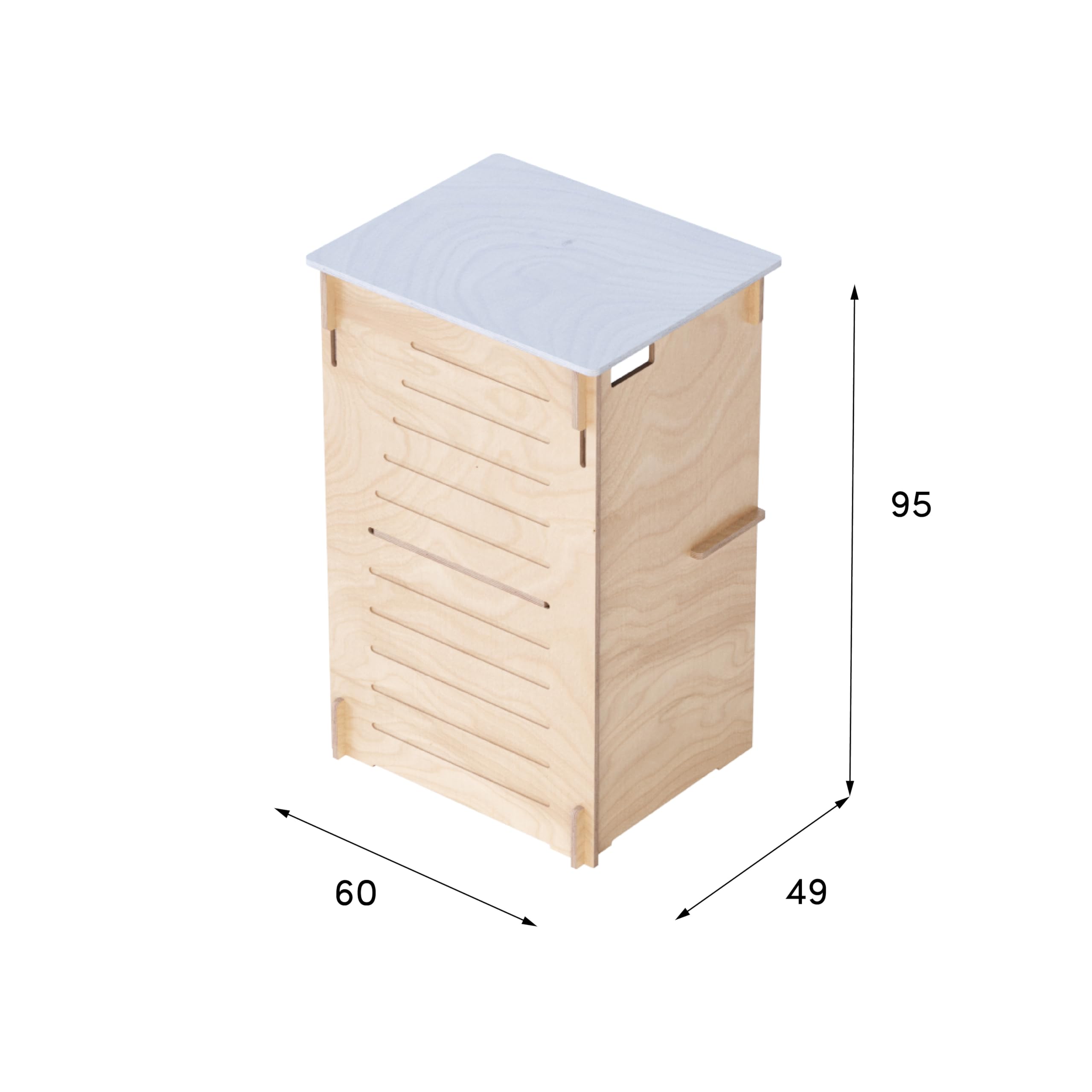 Bancone Fieristico Professionale | 60 x 49 x h. 95 cm | Rapido montaggio a incastro | Desk in Legno con ripiano | Stand Espositivo | Reception Portatile per Fiere, Eventi e Showroom (L. 60 cm)