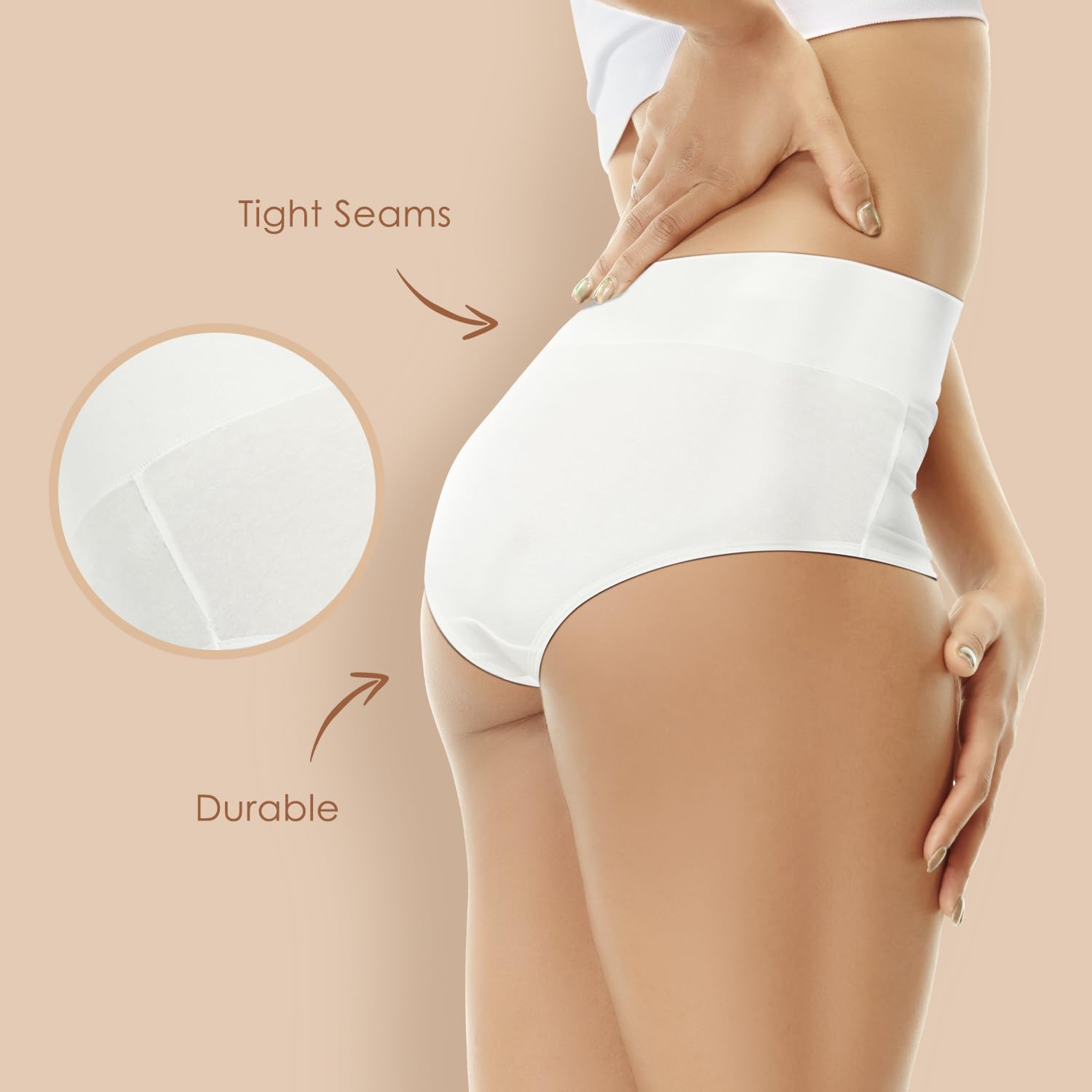 YouShow Women's Knickers High Waist Cotton Underwear for Women Ladies Full Briefs Pant Multiple Colors and Sizes 5 Pack - 4