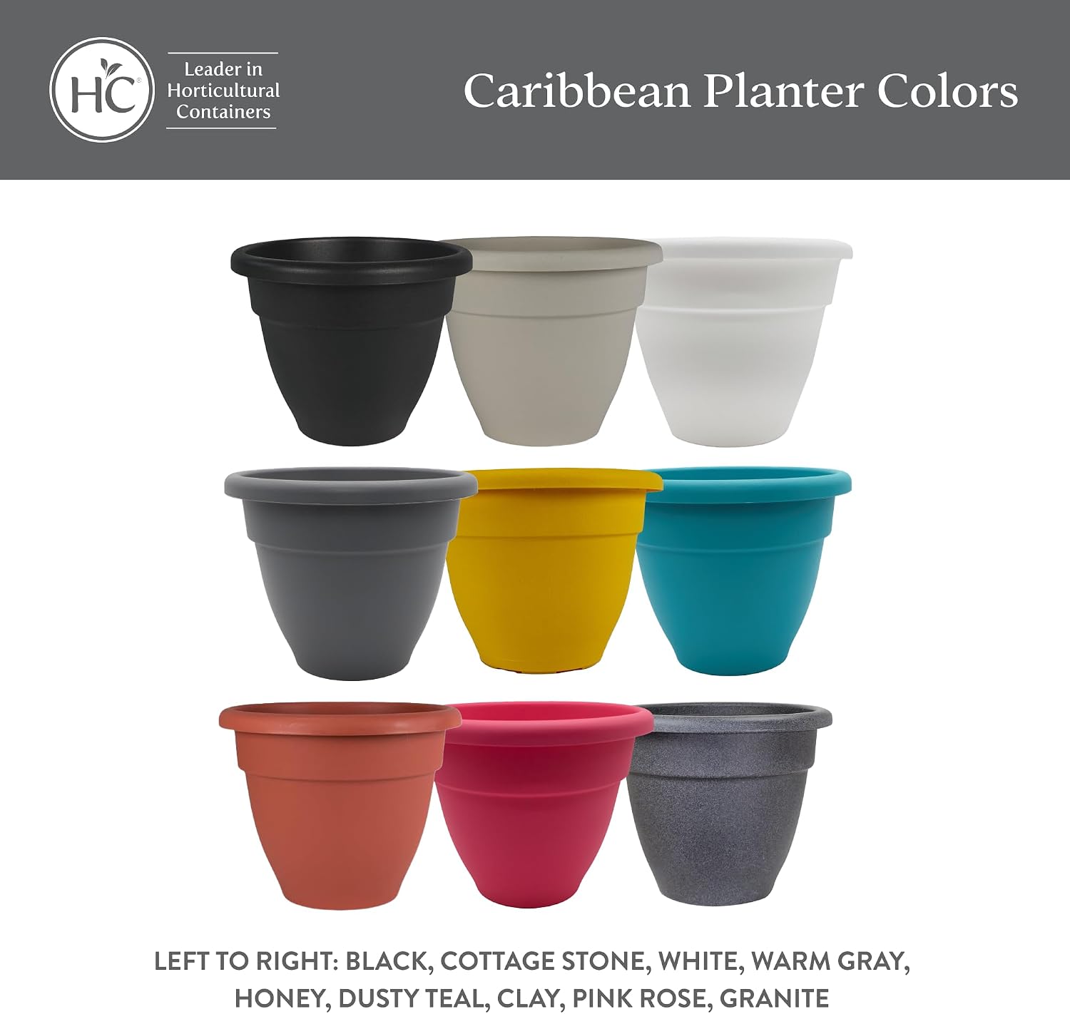 The HC Companies Caribbean Planter Pot - Outdoor & Indoor Plant Pot with Drainage Hole & Plug - Rolled Rim Plastic Pots for Plants & Flowers - Decorative Plant Pot (8" Honey, Pack of 1)