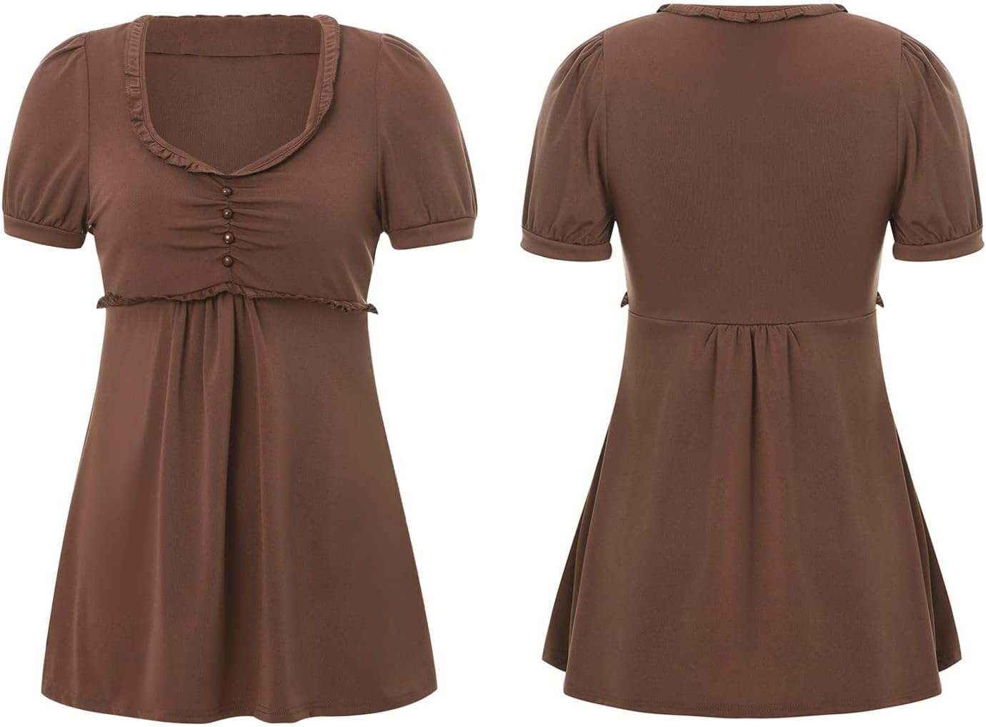 Babydoll Tops for Women Y2k Short Sleeve T-Shirt Slim Fit Cute Fairy Grunge Tees Top Vintage Aesthetic Goth Clothing - Image 5