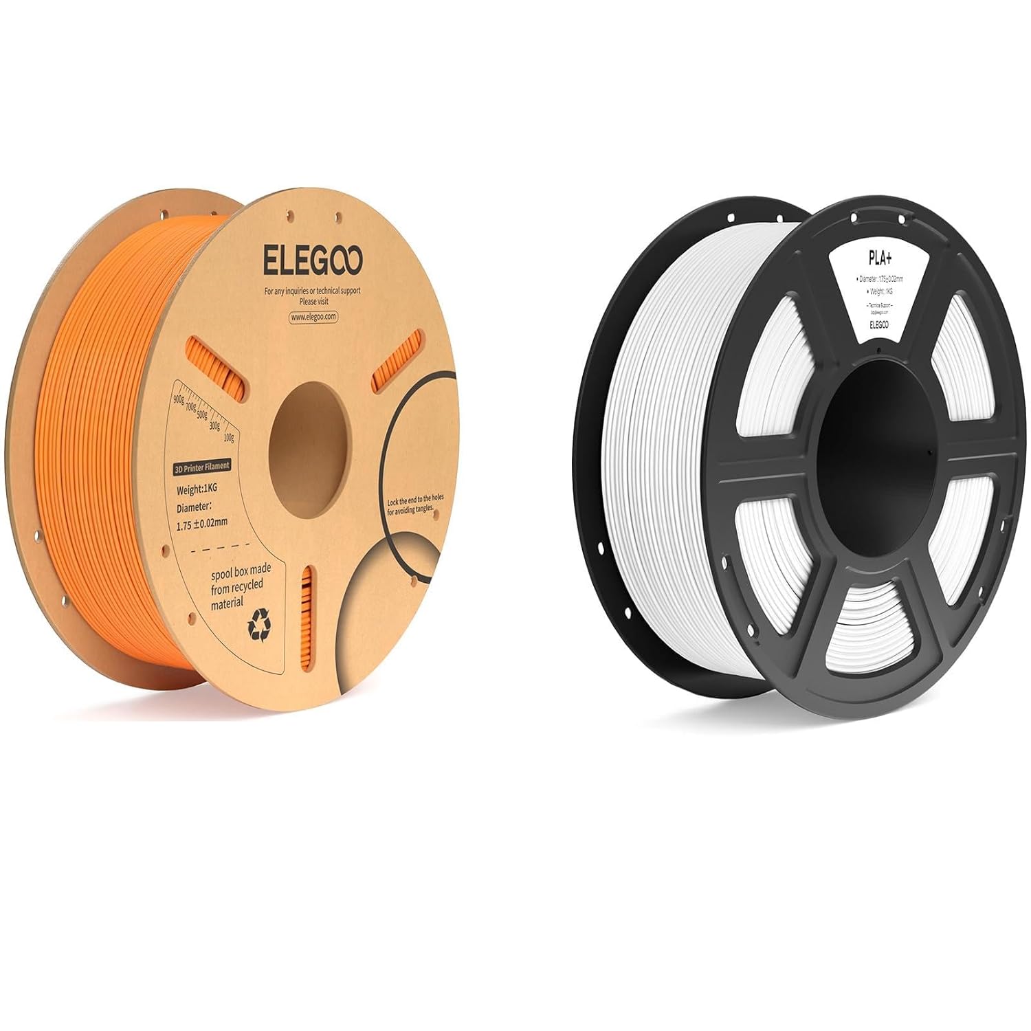 PLA Plus Filament Orange 1KG & PLA+ Filament White 1KG