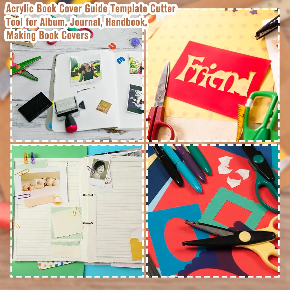 DICOSMETIC Juego de encuadernación de 4 piezas, herramienta de libro acrílica, instrucciones de scrapbooking