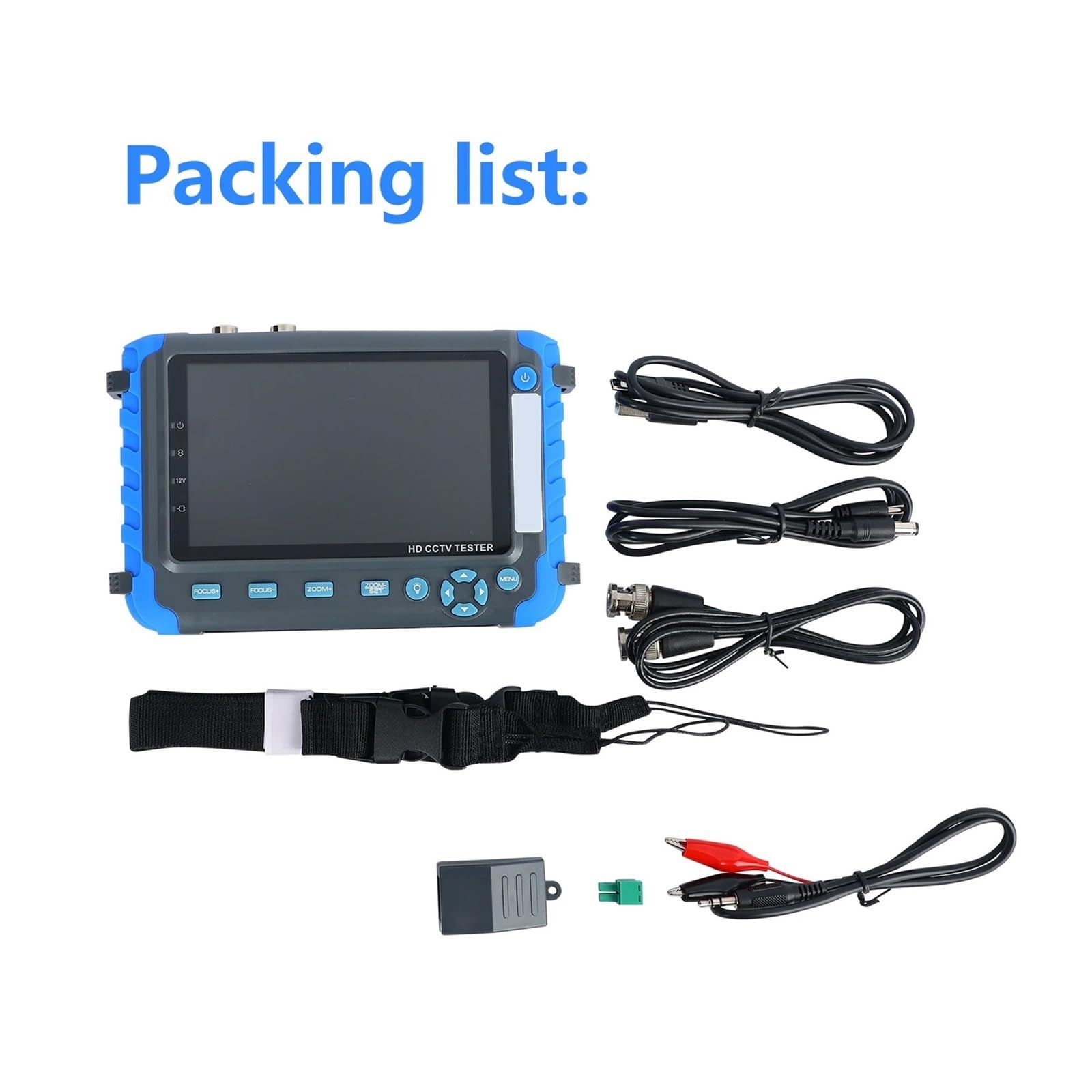 Tester CCTV, Tester for telecamera di sicurezza CCTV coassiale HD da 8 MP AHD TVI CVI CVBS Tester for telecamere di sicurezza alimentato DC12V portatile Tester video da 5 pollici