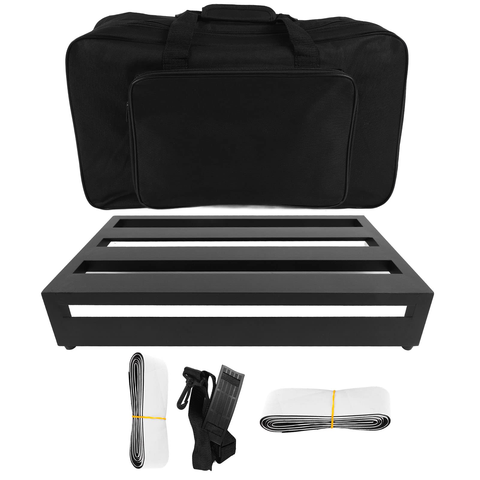 Fockety Gitarren-Pedalboard, Extra große Aluminiumlegierung Gitarreneffekt-Pedalboard, tragbares Gitarreneffekt-Pedalboard Instrumentenzubehör mit Tragetasche, Klettverschlüsse (PB 3)
