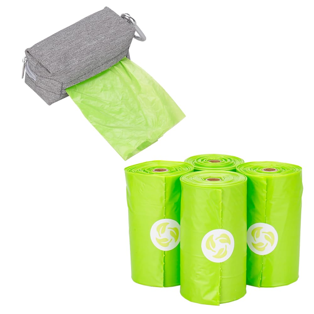 Diaper Bags Disposable for Baby - Dirty Diaper Bag (4 Refill Rolls/80 Pack) with Dispenser, Baby Poop Bags Convenient and Quick Diaper Disposal for Travel Outdoor (Grey)