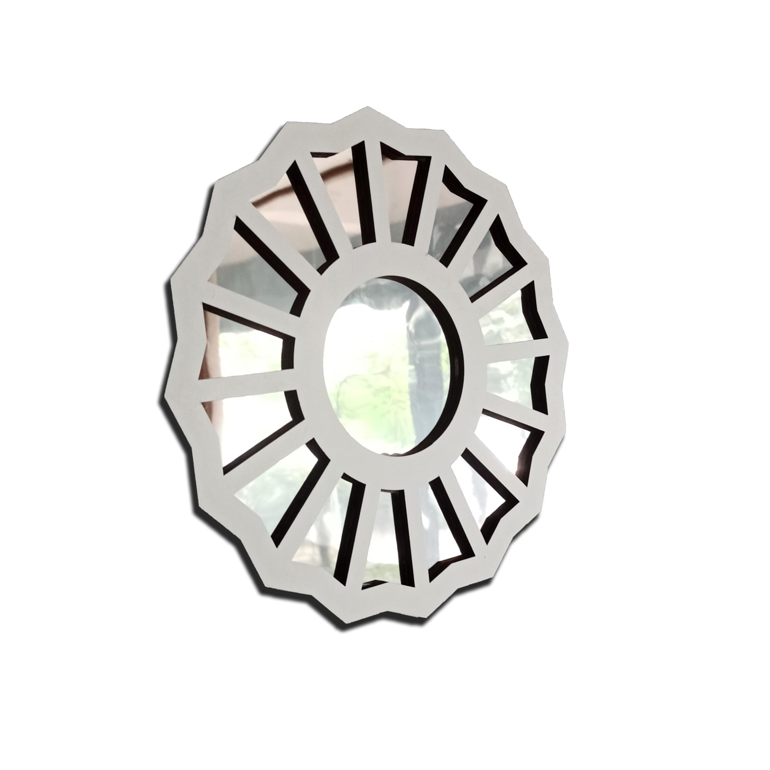 LuxuryConcept The Divine Feminine Mirror - Large Handmade with Wood/Acrylic Mirror, Gift for Her, 3D Wall Decor,Gift for Girlfriend (White-Silver, 12"