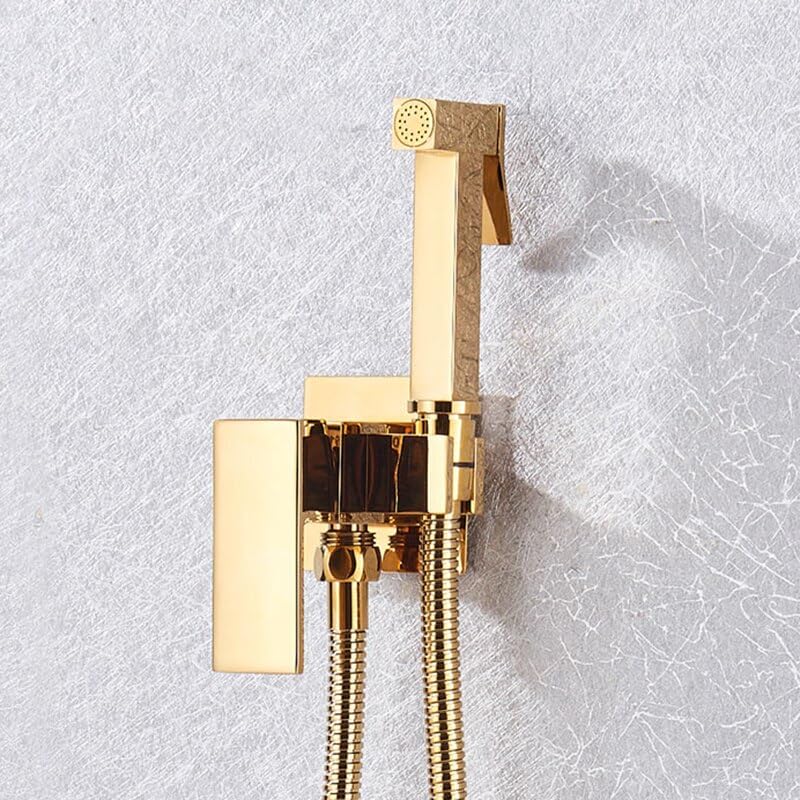 Robinet de bidet en laiton doré à eau chaude et froide pour toilettes