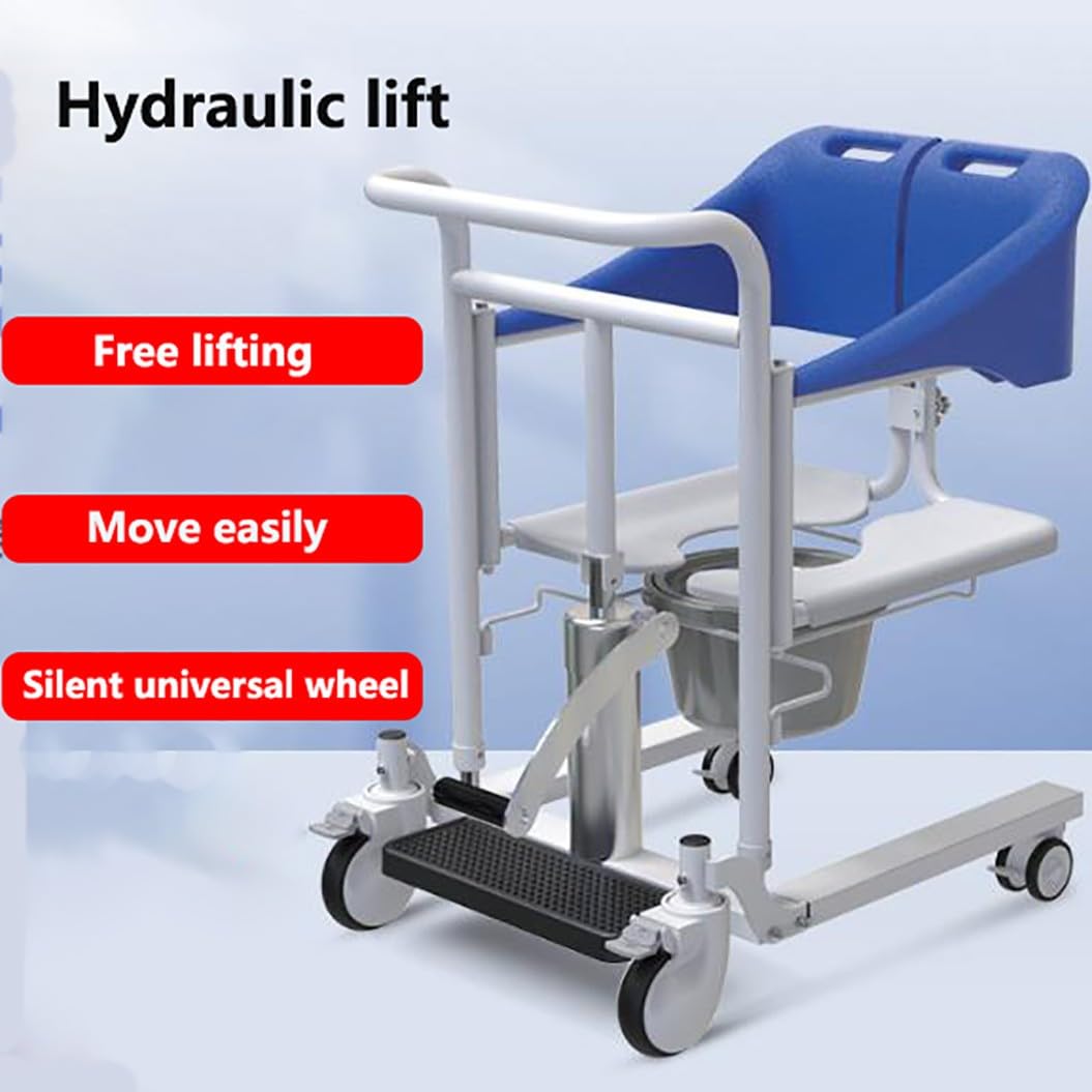 Silla de ruedas de transferencia portátil,Silla de ruedas elevadora de pacientes,silla de ducha con elevador de transferencia,gruas para personas mayore,Asiento Dividido 180° A