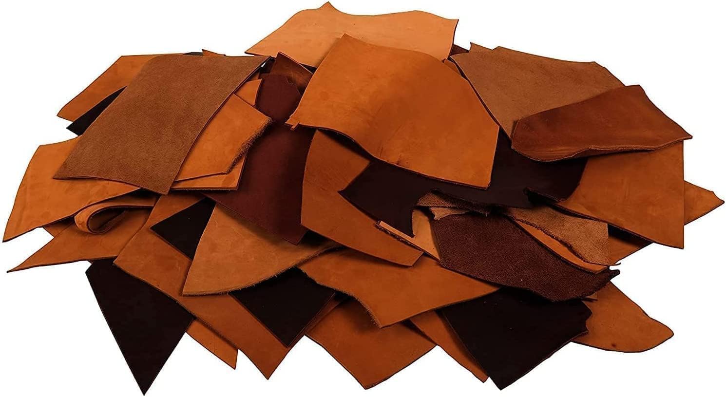 TUZECH Leather Scrap - Large Pieces of Full Grain Leather Cowhide Remnants Bag - Design & Make Crafts - Mixed Colors (1 Lbs)
