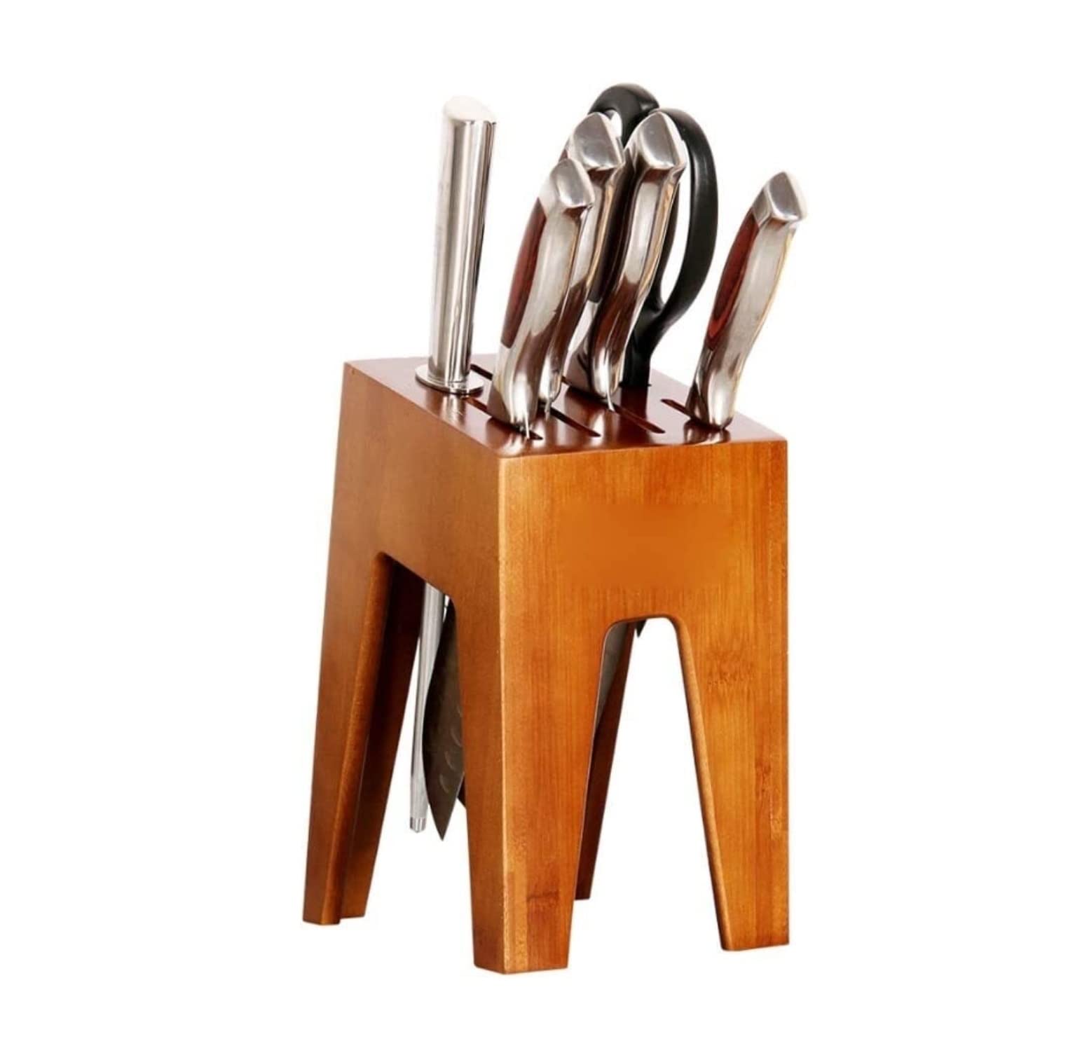 Messerblock Messerhalter Messerhalter Aus Holz Messerhalter Küchenbedarf Regal Lagerregal Massivholz Messerhalter Haushalt Messerblock Ohne Messer (Color : Brown, Size : 13 * 19.8 * 21cm)