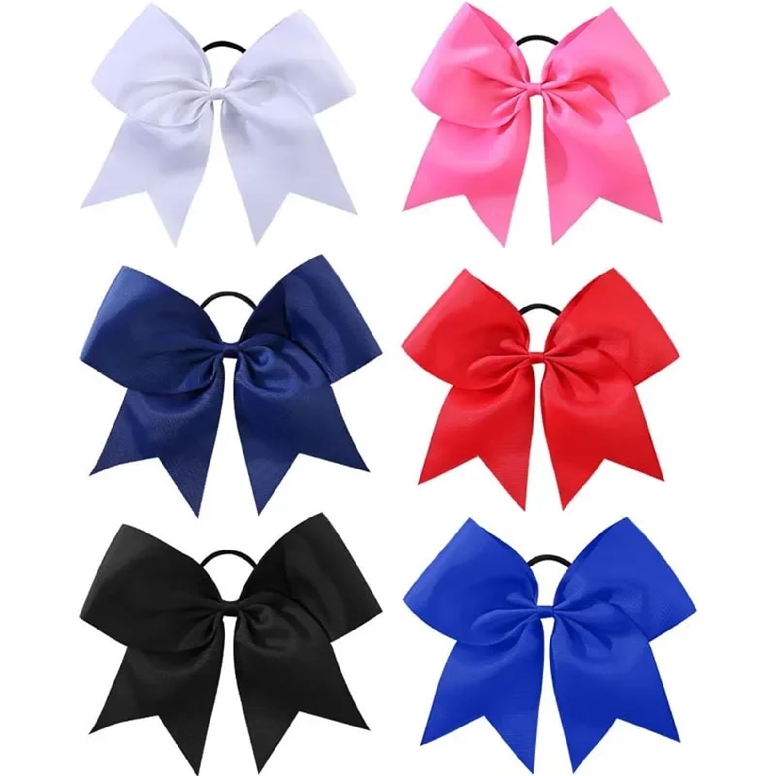 16 pezzi fiocchi for capelli da cheerleader tinta unita fiocco grande con elastico carino fascette for capelli for donne ragazza nastro fiocco elastico fascia copricapo accessori Per Ragazze Adolescen
