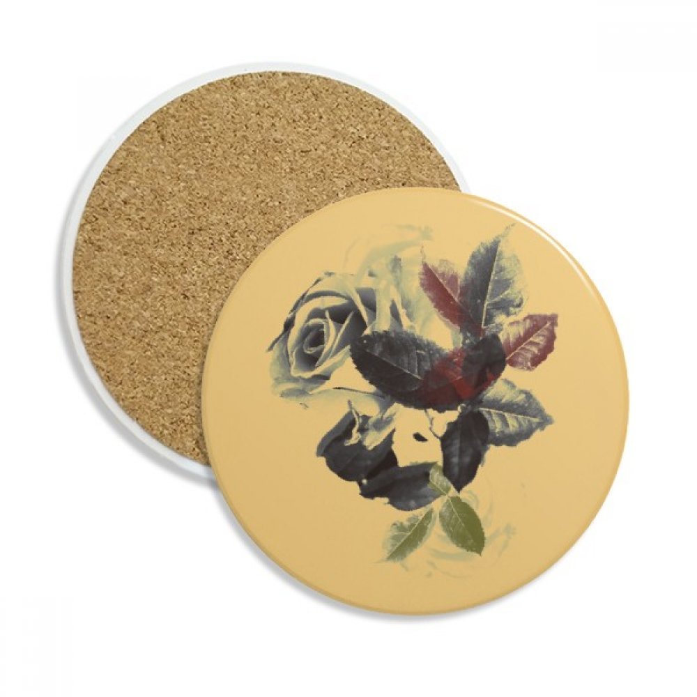 Coaster en céramique fleur rose DIYthinker lot de 2 dessous de verre absorbants multicolores