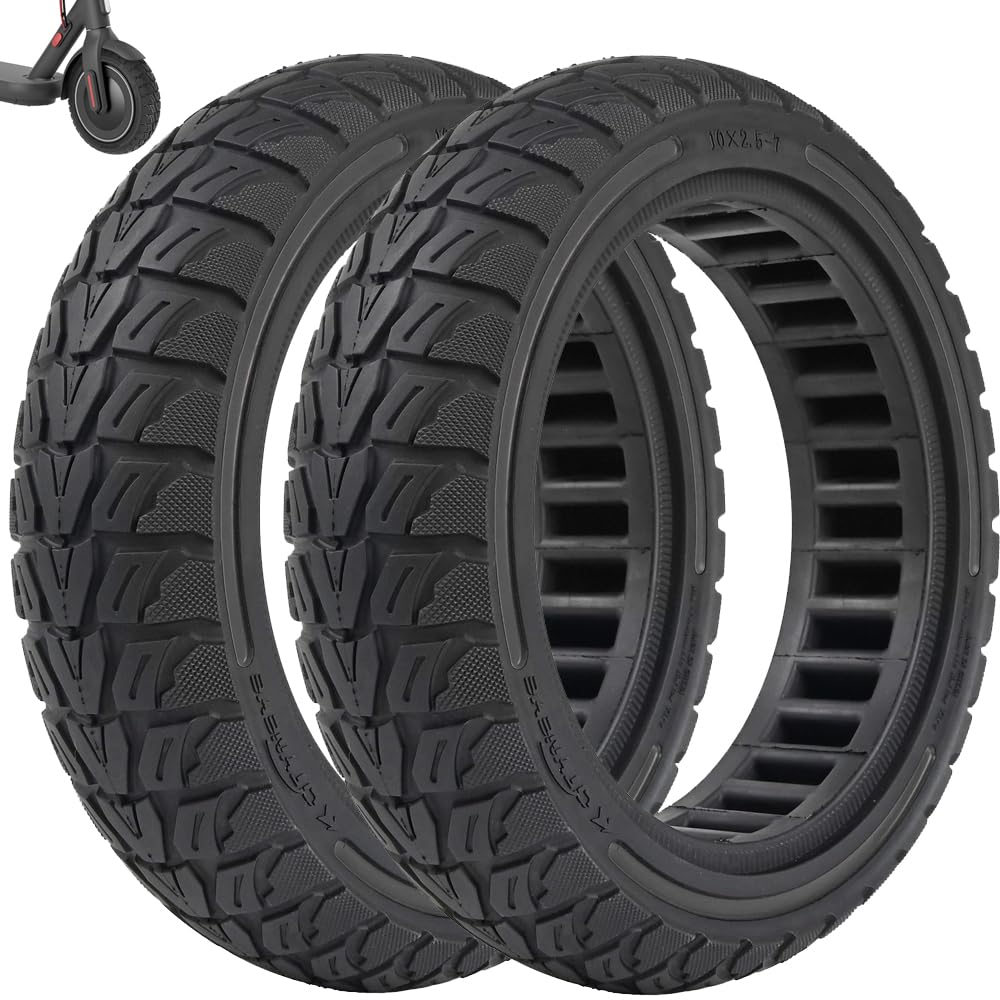 10x2,5-7 Pneu Plein pour Xiaomi 4 Pro/4Pro Plus/4Pro Max Trottinette électrique Pneu de Rechange Complet en Nid d'Abeille - Antidérapant