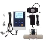 DIGITEN Water Flow Control LCD Display+G1"Flow Sensor Meter+G1"Solenoid Valve+12V power