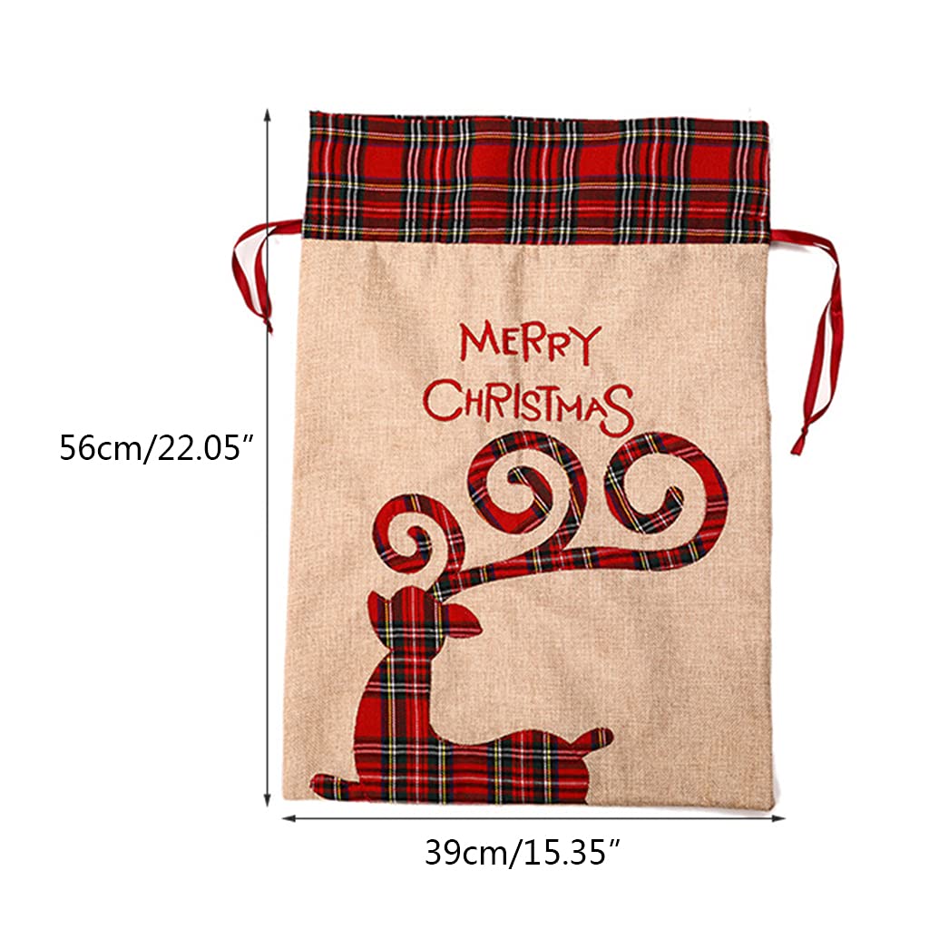 Torebki na słodycze, Świąteczna Lniana Torba Ze Sznurkiem. Duża Na Cukierki. Prezent. Śliczna