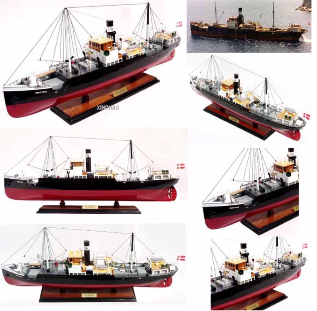 Amazon.co.jp: デンマーク貨物船 SS Martha 70cm Wooden ModelBoat  