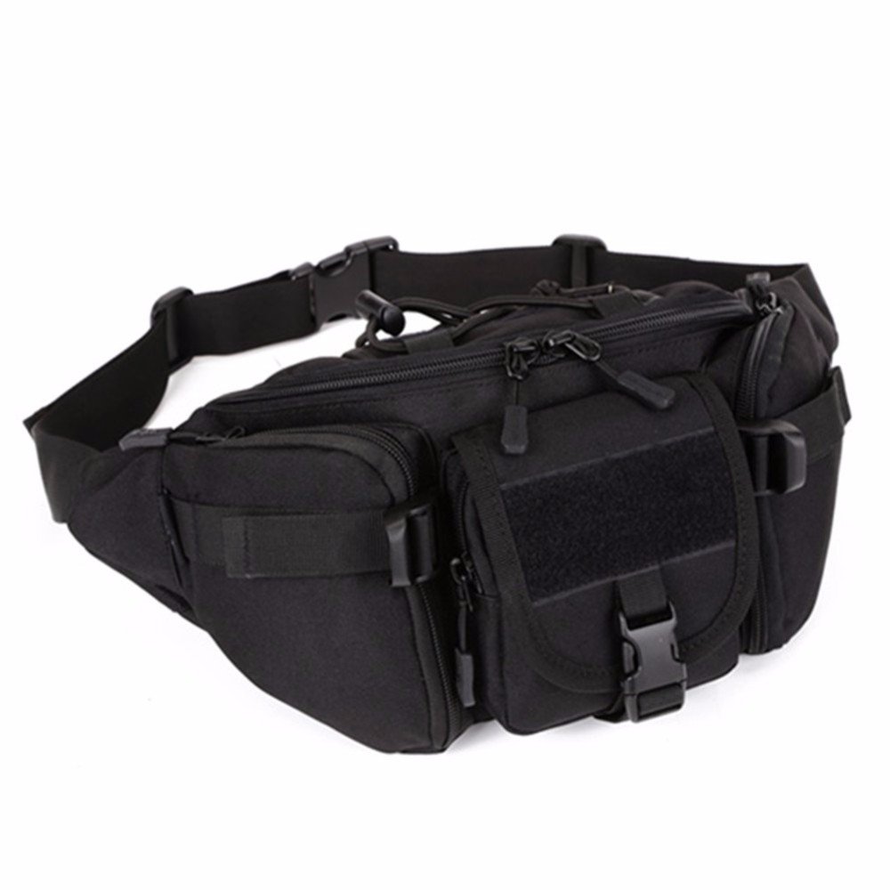YFNT Tactical Waist Bag for Men Women Military Fanny Pack Outdoor Traveling Hiking Hunting Fishing Hip Bum Bag, Black