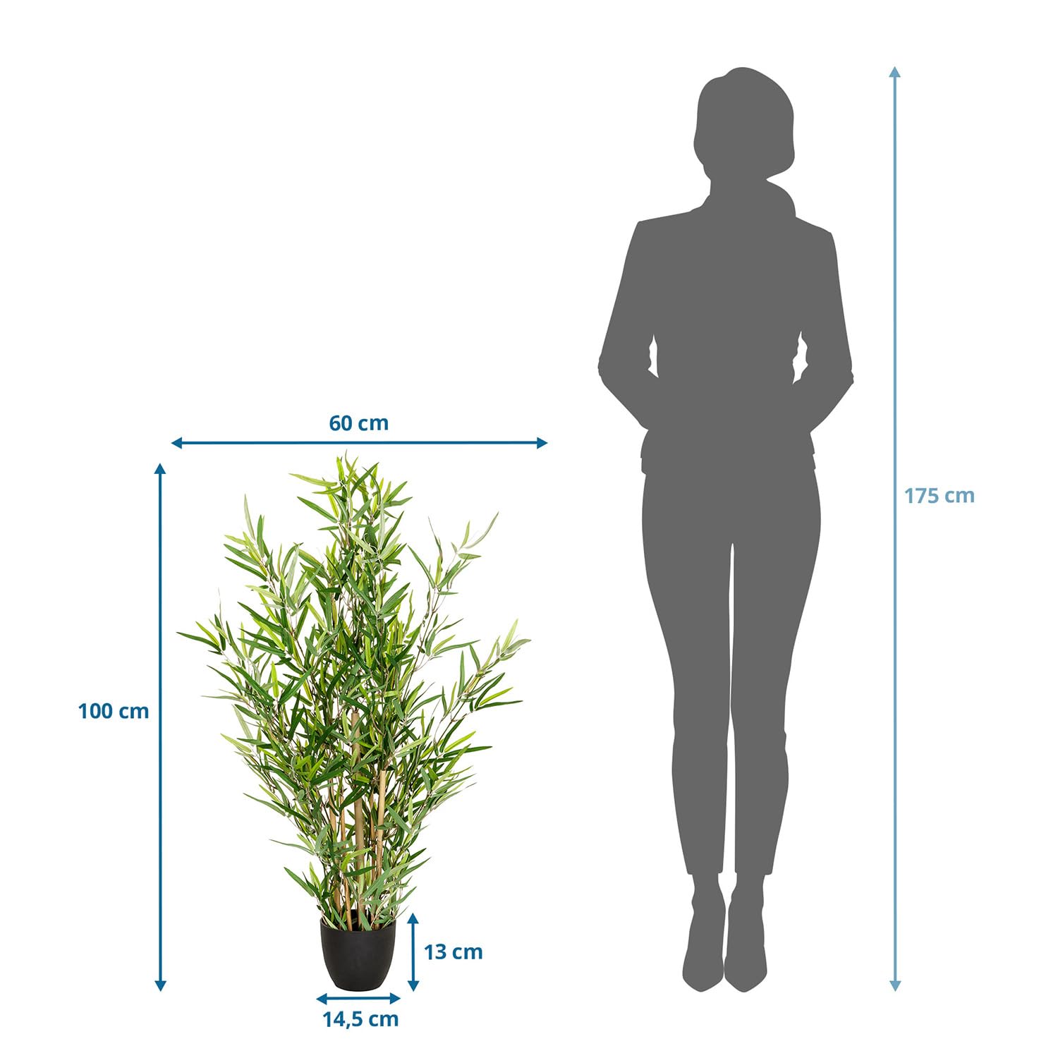 hjh OFFICE Planta Artificial Mini Bamboo Altura 100 cm Árbol de Bambú Artificial Verde Deco Planta de Interior Artificial, 871005