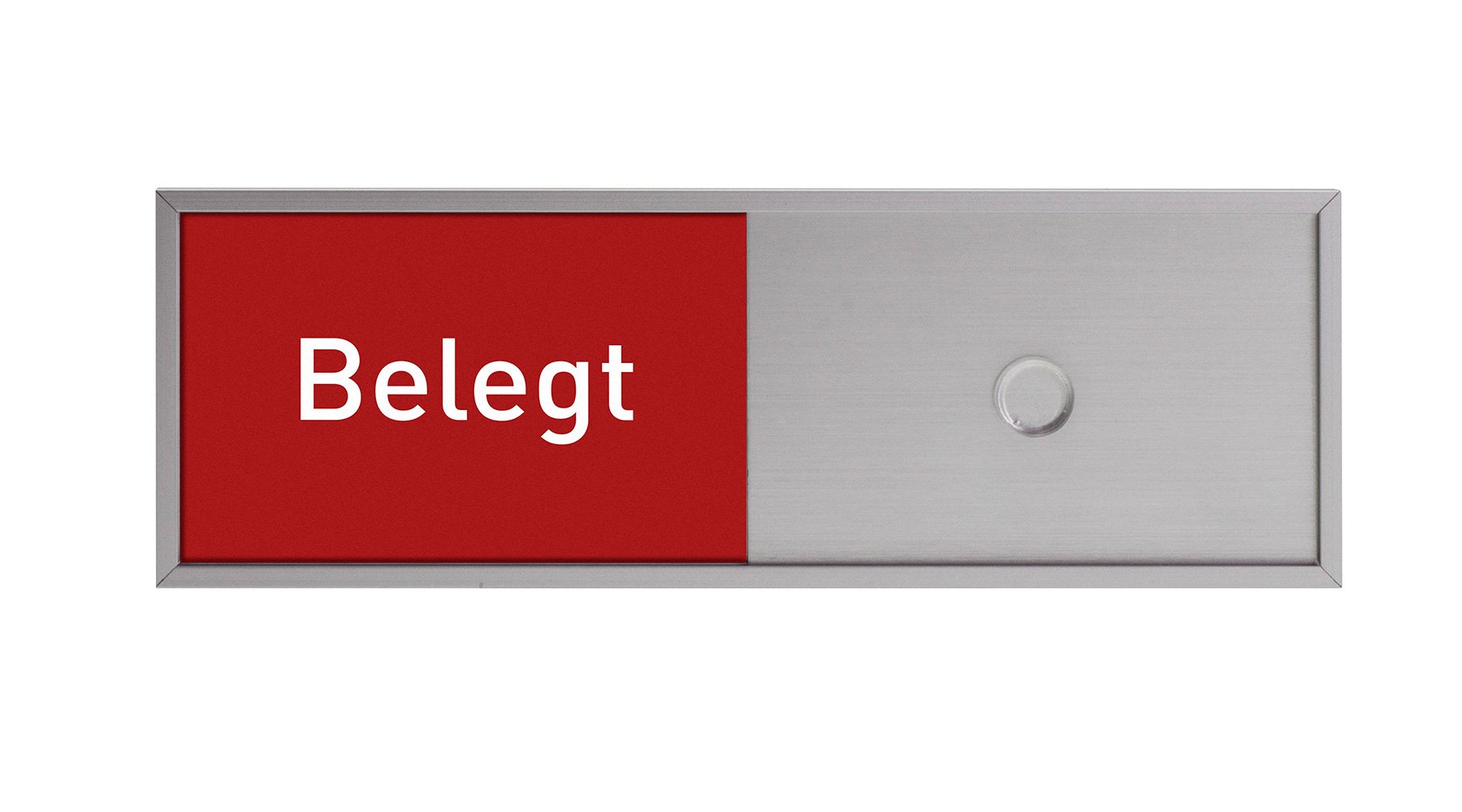 Madrid Silver Line Frei-/Belegt Anzeige mehrsprachig 50x150mm Set | Büro Frei- Besetzt | für Türschild Büroschild