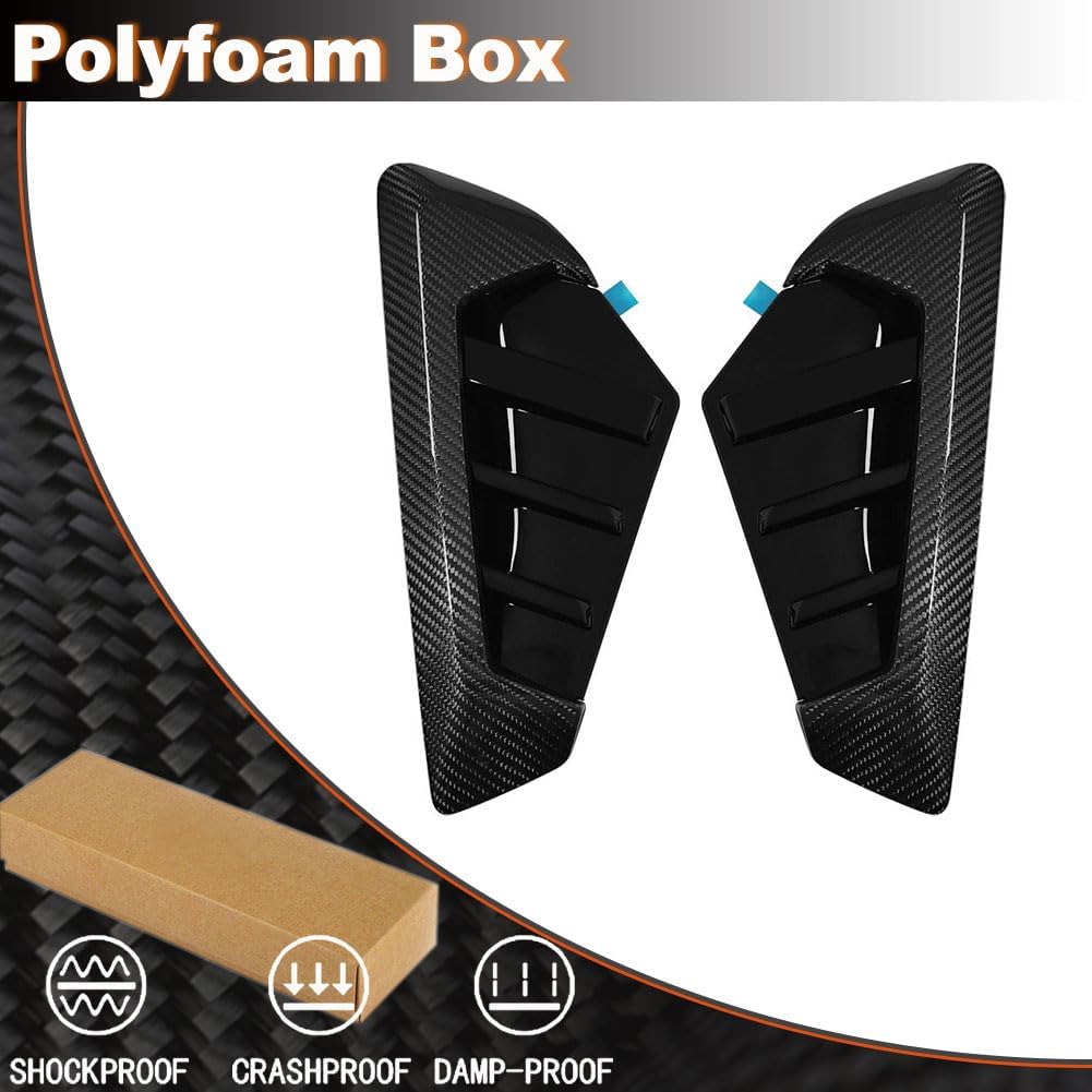 Carbon Fiber Side Fender Vent Trim Cover Compatible with BMW X5M F95 2023-2025 ABS Shark Grills Side Wing Air Flow Fender Vent Covers