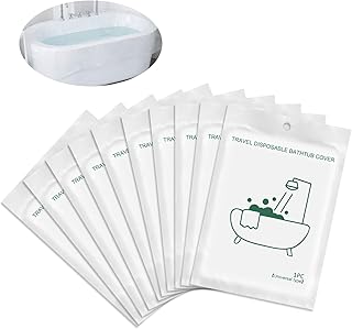 10-Pack Quality Bathtub Cover Liner Disposable Travel Bathtub Plastic Bag Portable Leak-Proof, Large Thickened
