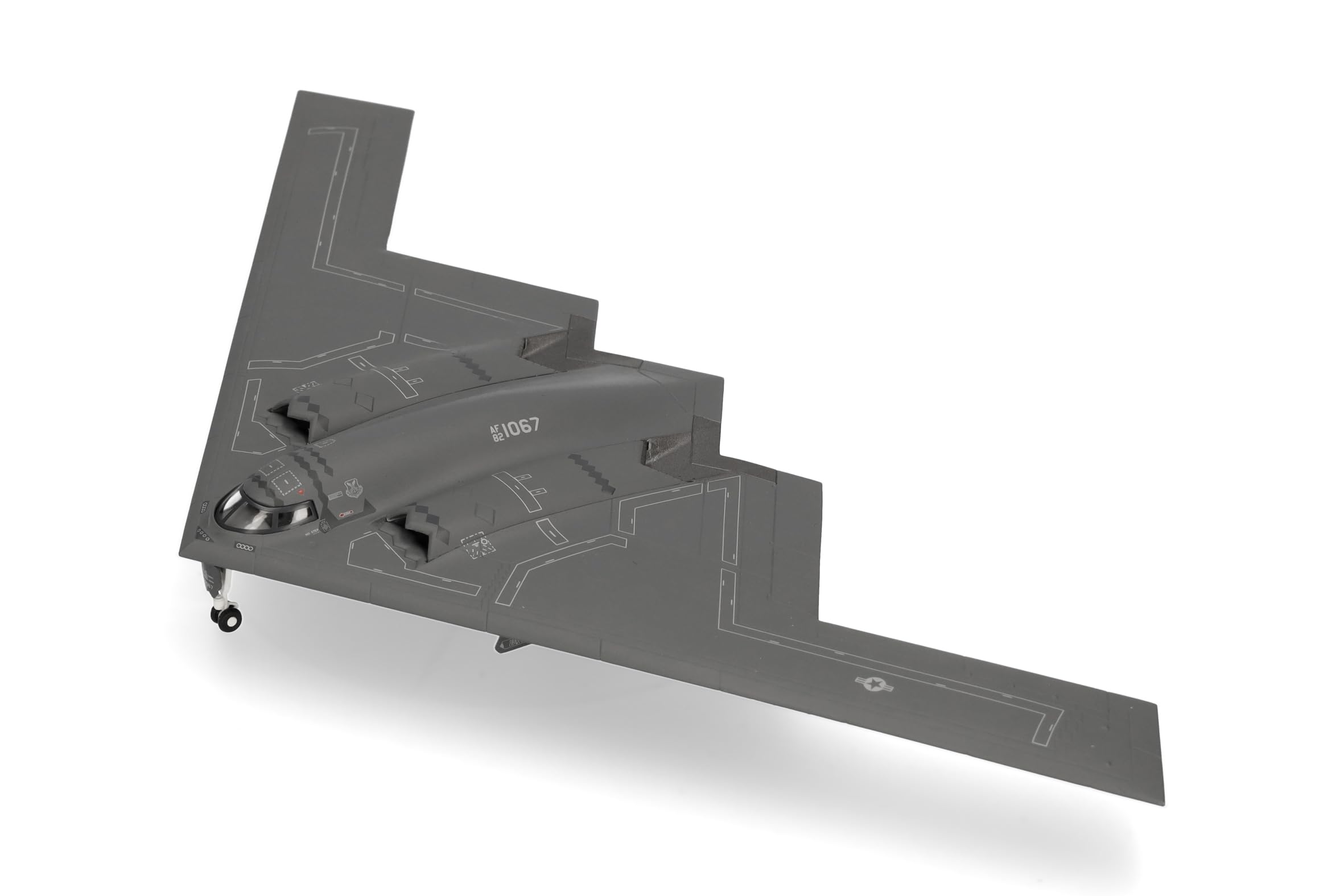 Herpa modèle réduit Avion Militaire U.S. Air Force Northrop Grumman B-2A Spirit – 393rd Bomb Squadron « Tigers », Miniature à l’échelle 1:200, pièce de Collection, modèle d’Avion sans Socle, métal