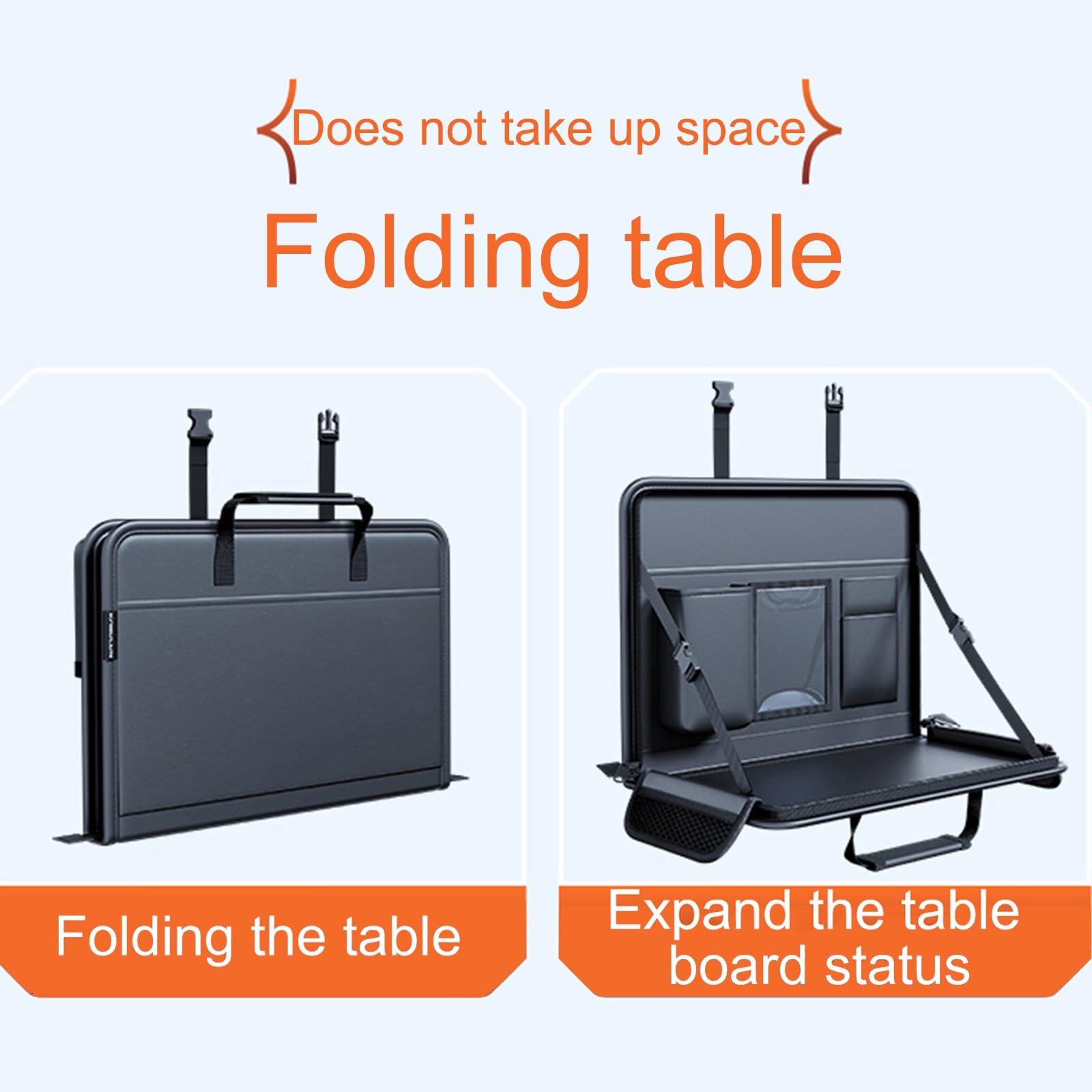 Mesa de Coche Portátil, Bandeja para Volante de Coche 2 en 1, Bandeja Ajustable para Asiento de Pasajero, Escritorio Ajustable para, Mesa para Teléfono Móvil Bebida