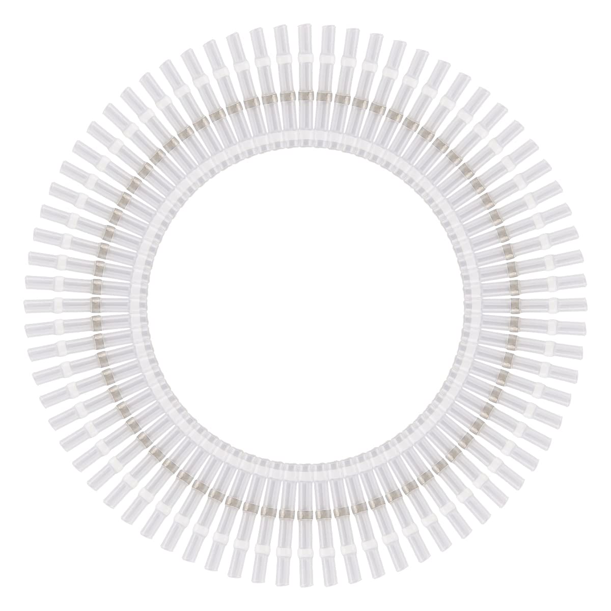 Baomain 100-Pack Solder Seal Wire Connectors 26-24 AWG Heat Shrink Butt Connector Waterproof Insulated Electrical Butt Splice Terminals SST-11 White