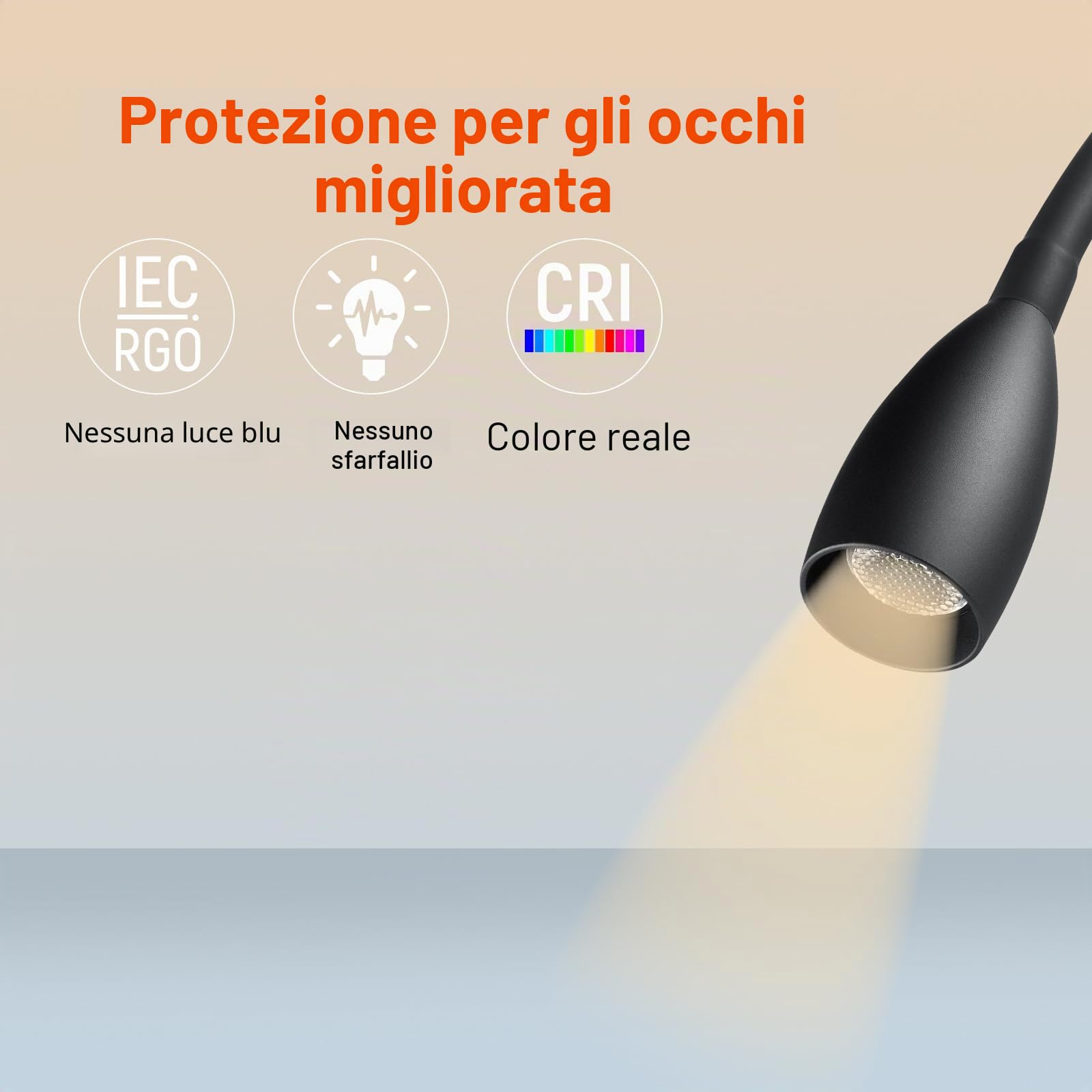 2 x Lampade da Lettura a LED 12V Dimmerabile Spot Camper Barca Lampada da Parete da Comodino 24V Flessibile a Collo di Cigno, Per Caravan Furgone, con Caricatore USB&Interruttore Dimmer