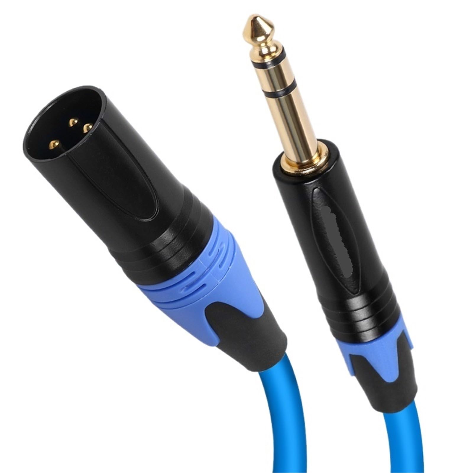 Kabel mikrofonowy XLR 3-pinowy do gniazda 6,5 mm TRS męski na męski XLR kabel pomocniczy do mikrofonu TRS (czarny, 3 metry)