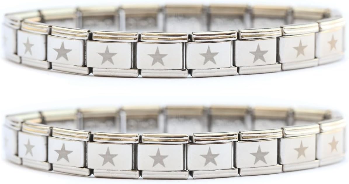 NewCharms Two (2) of Star Italian Charm Starter Bracelet
