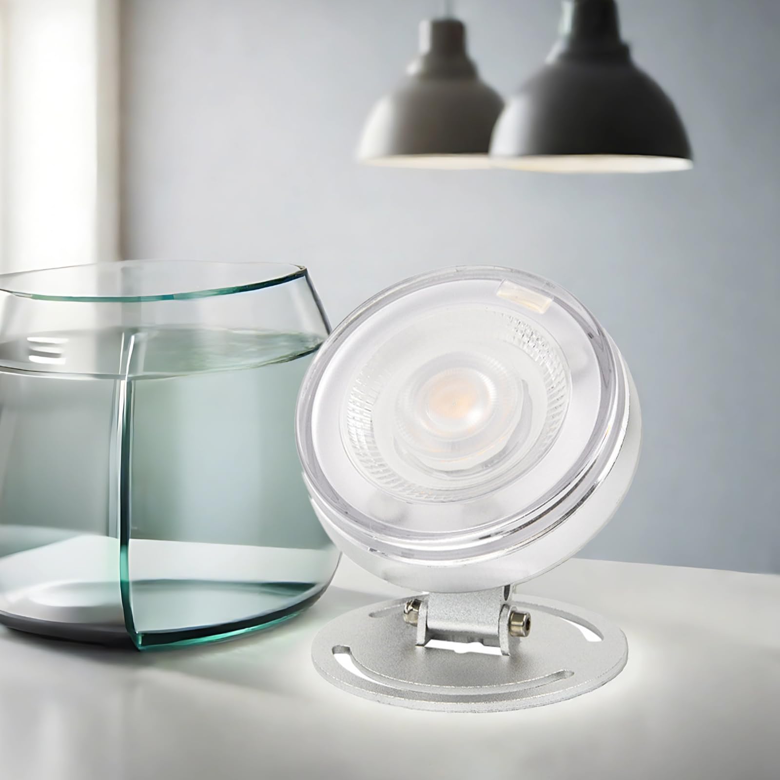 LED-Brunnenlichter, 12 W, 3000 K, Warmweiß, DC 12 V, 8,9 cm, tauchfähiges Teichlicht, IP68 wasserdicht, für Teich, Pool, Unterwasser-Landschaftslicht