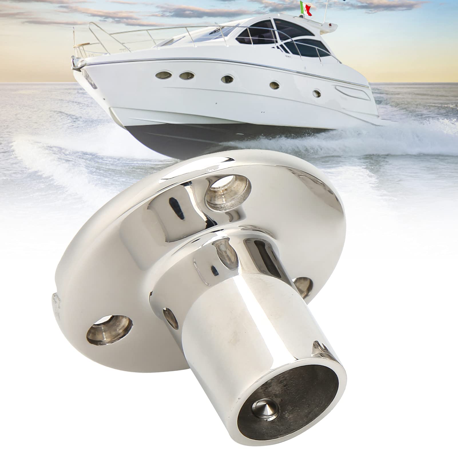 Base Rotonda per Corrimano per Barche a 90 Gradi, Ferramenta in Acciaio Inossidabile 316 Raccordo per Ringhiere per Barche Impieghi Gravosi Base Ringhiere Barche per Tutti I Linds of Yacht